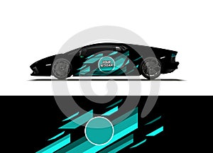 Car decal wrap design vector. Abstract background for vehicle vinyl wrap.