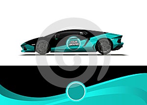 Car decal wrap design vector. Abstract background for vehicle vinyl wrap