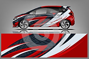 Car decal wrap design vector. Graphic abstract stripe racing background kit designs for vehicle, race car, rally, adventure and li