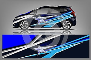 Car decal wrap design vector. Graphic abstract stripe racing background kit designs for vehicle, race car, rally, adventure and li