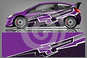 Car decal wrap design vector. Graphic abstract stripe racing background kit designs for vehicle, race car, rally, adventure and li