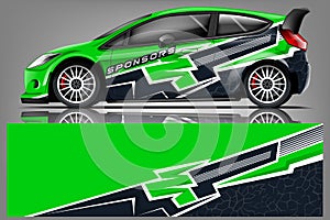 Car decal wrap design vector. Graphic abstract stripe racing background kit designs for vehicle, race car, rally, adventure and li