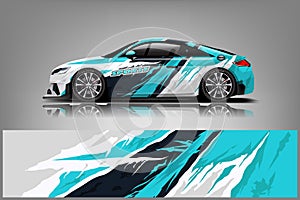 Car decal wrap design vector. Graphic abstract stripe racing background kit designs for vehicle, race car, rally, adventure and li