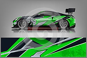 Car decal wrap design vector. Graphic abstract stripe racing background kit designs for vehicle, race car, rally, adventure and li