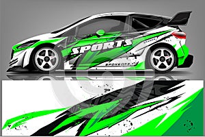 Car decal wrap design vector. Graphic abstract stripe racing background kit designs for vehicle, race car, rally, adventure and li