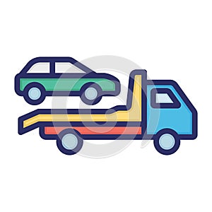 Car delivery, car, delivery, evacuator fully editable vector icon
