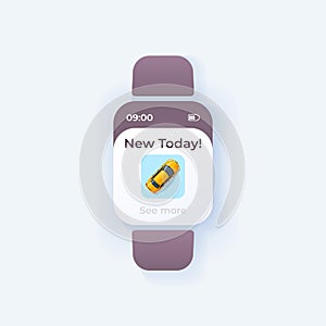 Car delivery smartwatch interface vector template