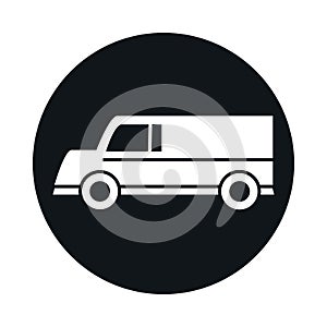 Car delivery van model transport vehicle block and flat style icon design