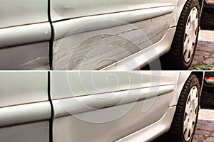 Car dent repair before and after