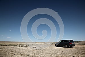 Car in desert