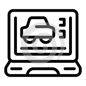 Car design software running on laptop computer screen