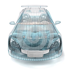 Car design, wire model.