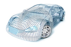El diseño del coche, modelo de alambre.