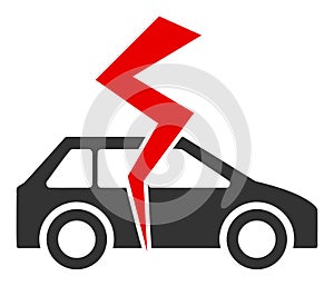 Car Destroy Vector Icon Flat Illustration