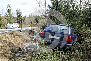 Car destroyed during the traffic accident