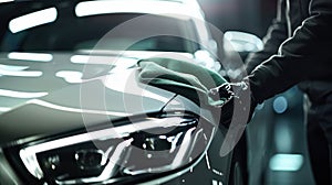 The car detailing process.AI generated image