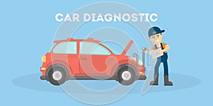 Car diagnostic in service center.