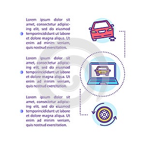 Car diagnostics and recovery concept icon with text