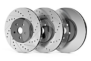 Car discs brake rotors, 3D rendering
