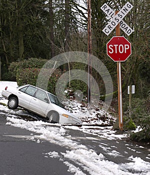 Car in the ditch