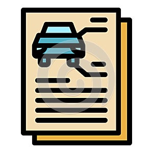 Car docs icon color outline vector