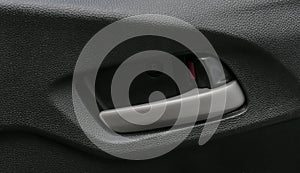 Car door handle with lock button