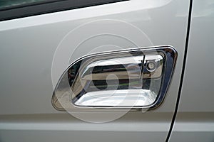 car door handle of silver modern car