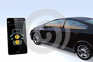 Car door lock and unlock by smart phone.