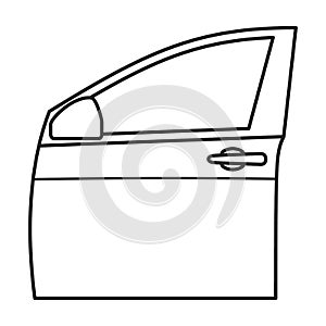 Car door vector outline icon. Vector illustration car on door white background. Isolated outline illustration icon of