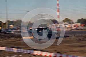 Car drifting, Blurred of image diffusion race drift car