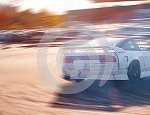 Car drifting, Blurred of image diffusion race drift car