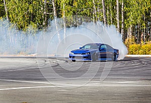 car drifting on speed track
