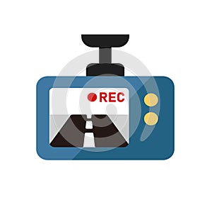 Car drive video recorder vector icon illustration