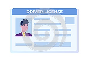 Car driver license, id card icon.