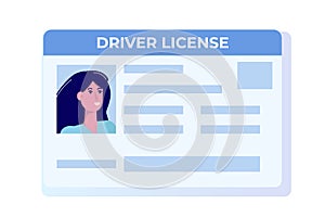Car driver license, id card icon.