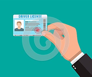 Car driver license identification card with photo.
