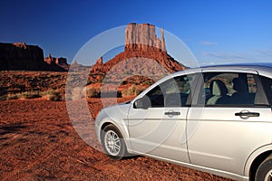 Car driving in Monument Valley