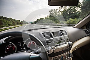 Car driving on road