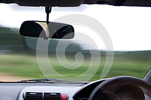 A car driving, slow shutterspeed