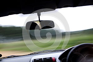 A car driving, slow shutterspeed