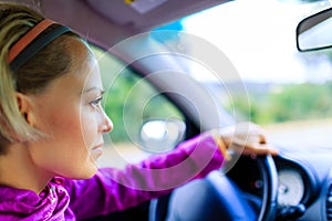 Car driving woman