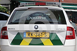 Car of the dutch customs named Douane in the port of Rotterdam