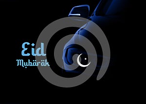 Car Eid Concept Background. Automobile businesses Eid or Ramadan concept