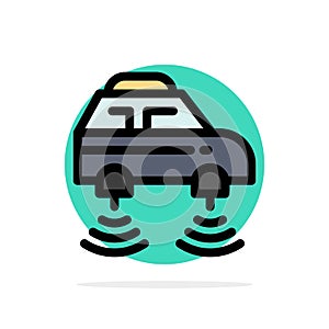 Car, Electric, Network, Smart, wifi Abstract Circle Background Flat color Icon
