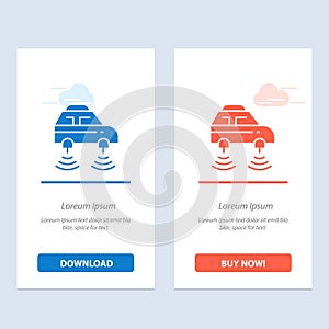 Car, Electric, Network, Smart, wifi  Blue and Red Download and Buy Now web Widget Card Template