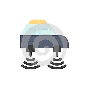 Car, Electric, Network, Smart, wifi  Flat Color Icon. Vector icon banner Template