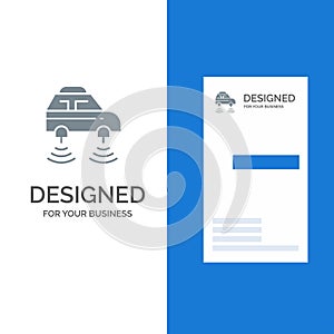 Car, Electric, Network, Smart, wifi Grey Logo Design and Business Card Template