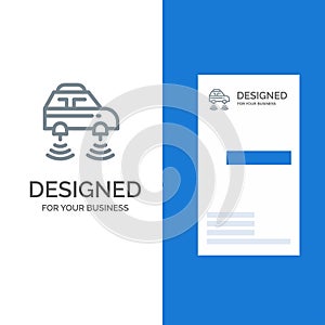 Car, Electric, Network, Smart, wifi Grey Logo Design and Business Card Template
