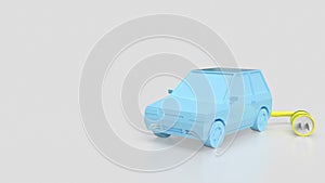 The car and electric plug for technology concept 3d render