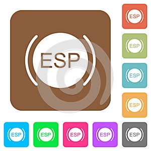 Car electronic stability program indicator rounded square flat icons